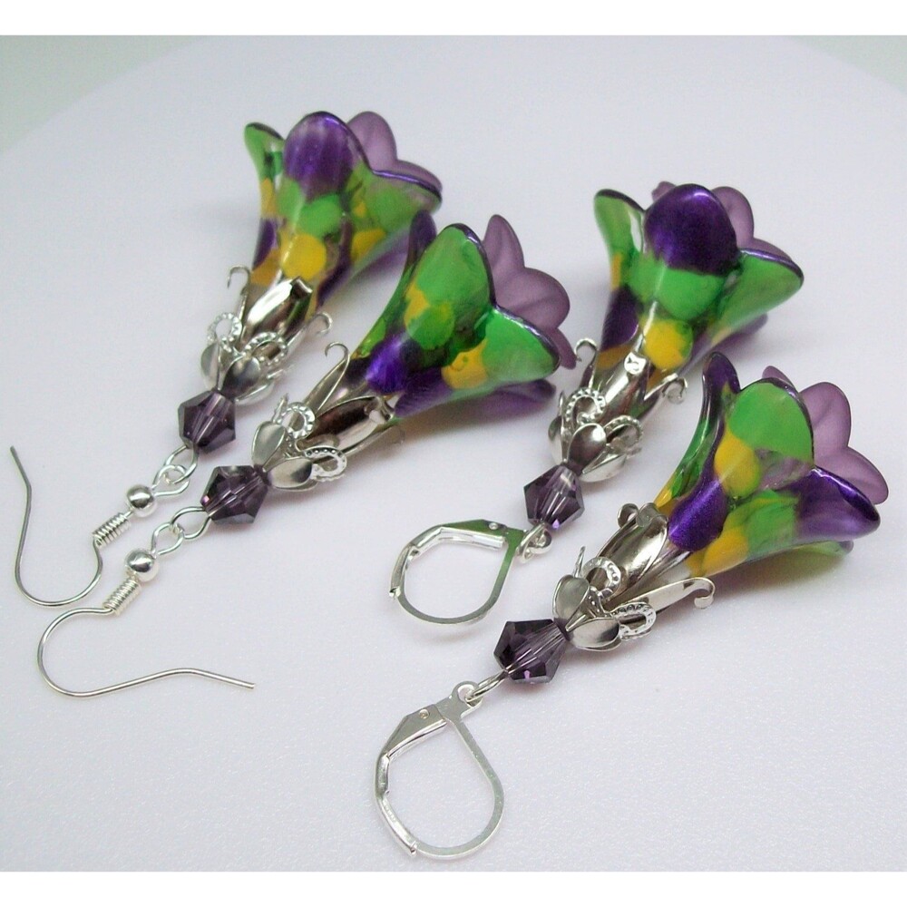 Multicolored Boho Floral Earrings Dangle, Handmade Earrings, Flower Gifts,